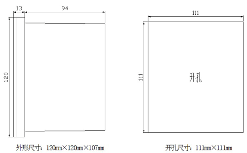 PD284E-2方形多功能网络电力仪表120*120