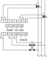 CH2000MS电力参数采集模块的端子接线图