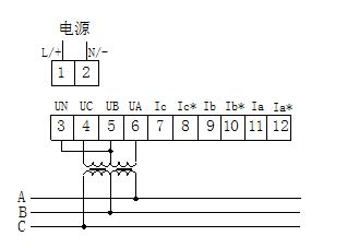 G7-600C系列三相电力数显仪表接线图
