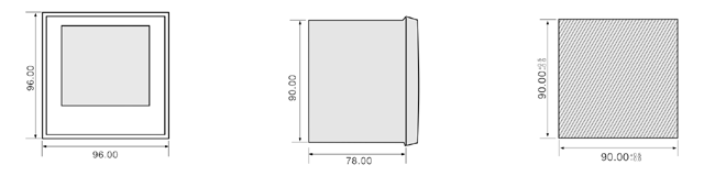 QP200/QP201/QP202/QP203三相液晶数显表尺寸图