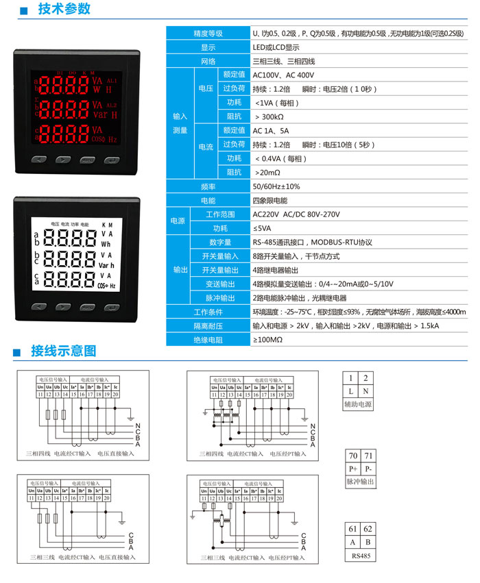 KBNZ-9S4/KBNZ-2S4 三相网络电力仪表系列